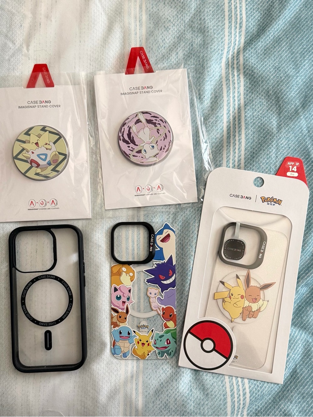 Pokémon CaseBang Clear/Black Phone Case with 2 plates and 2 stand covers
